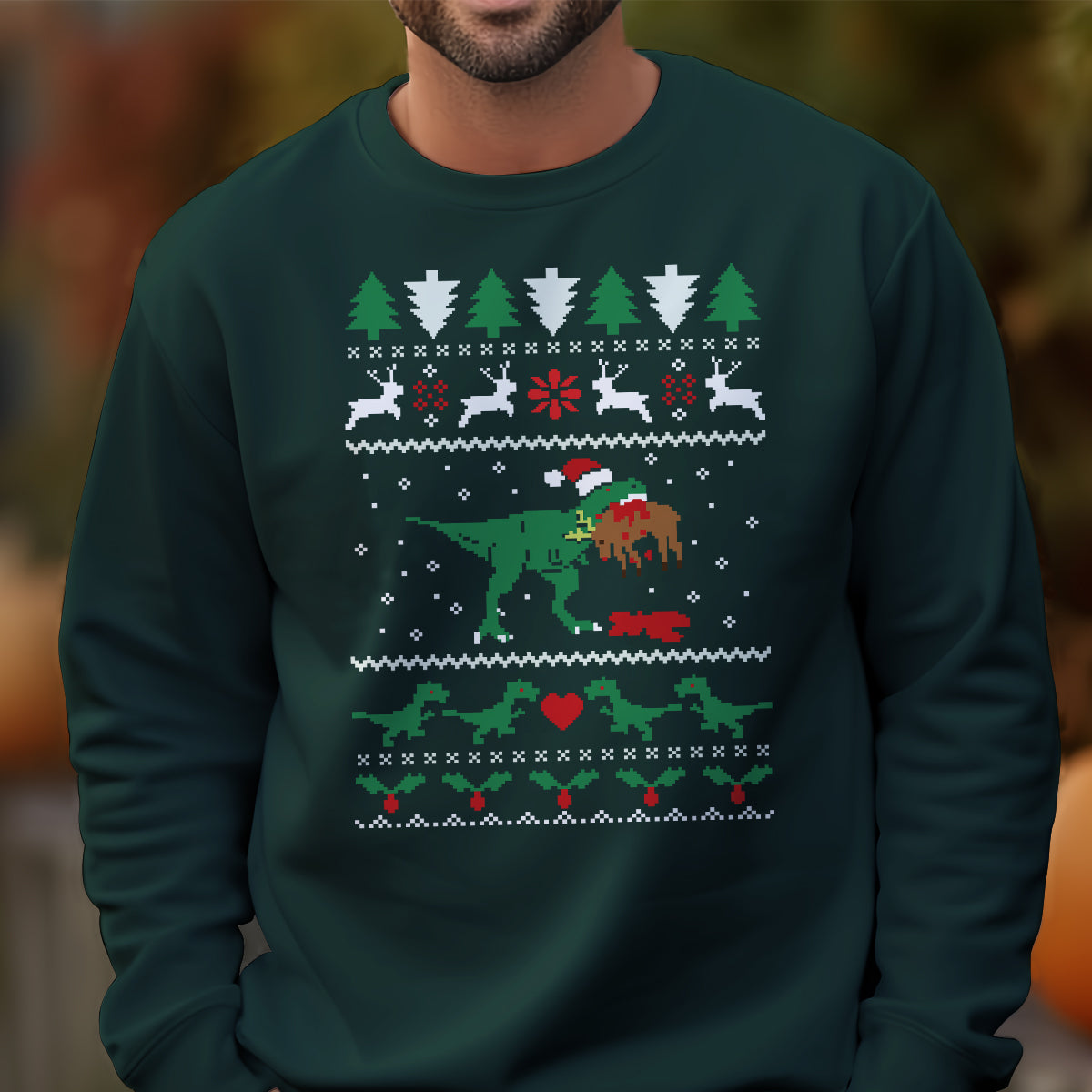 T Rex Eating Reindeer Jumper   Ugly Sweatshirt   Christmas Gift 1699342255622.jpg