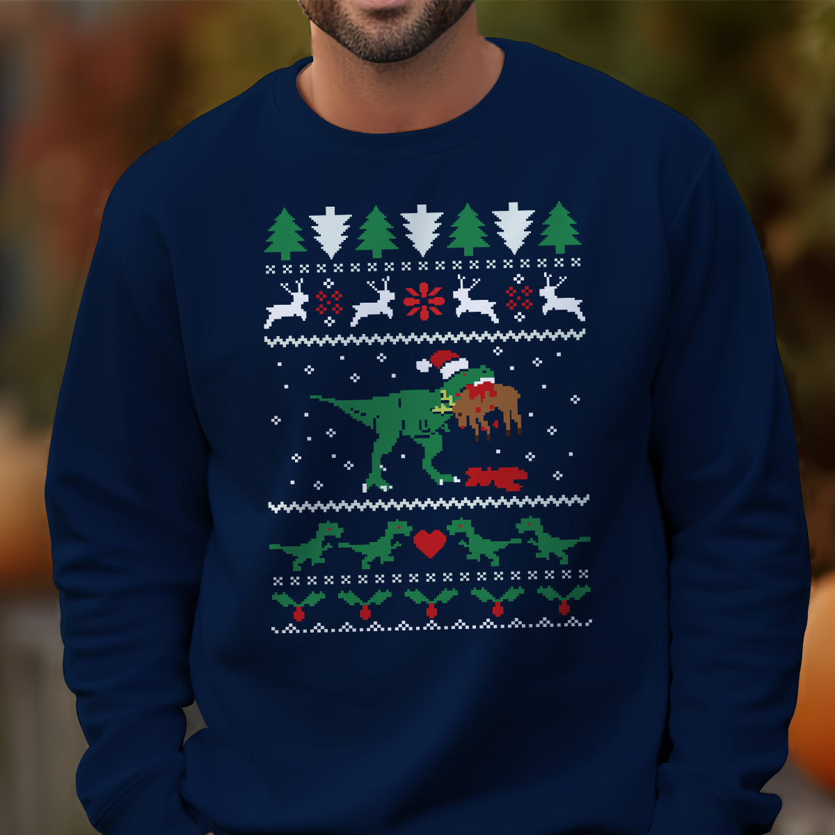 T Rex Eating Reindeer Jumper   Ugly Sweatshirt   Christmas Gift 1699342255630.jpg