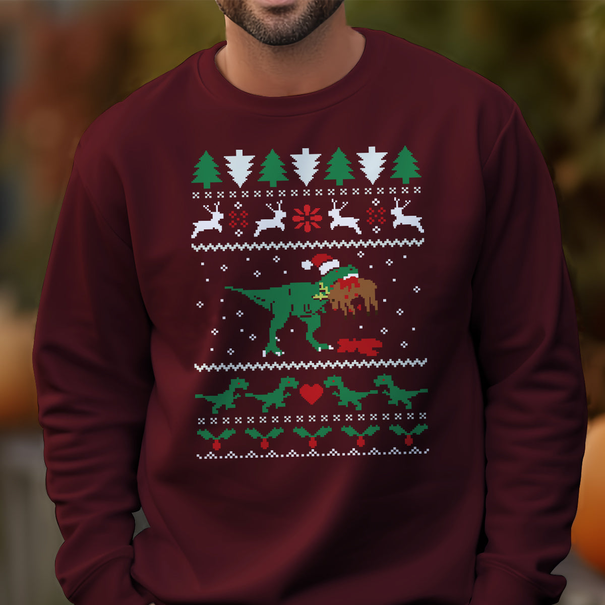 T Rex Eating Reindeer Jumper   Ugly Sweatshirt   Christmas Gift 1699342256248.jpg