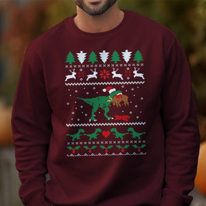 T Rex Eating Reindeer Jumper   Ugly Sweatshirt   Christmas Gift 1699342256248.jpg
