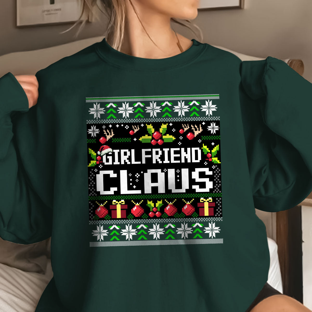 Girlfriend Claus Christmas   Ugly Sweatshirt   Christmas Gift For Girlfriend 1699347143193.jpg