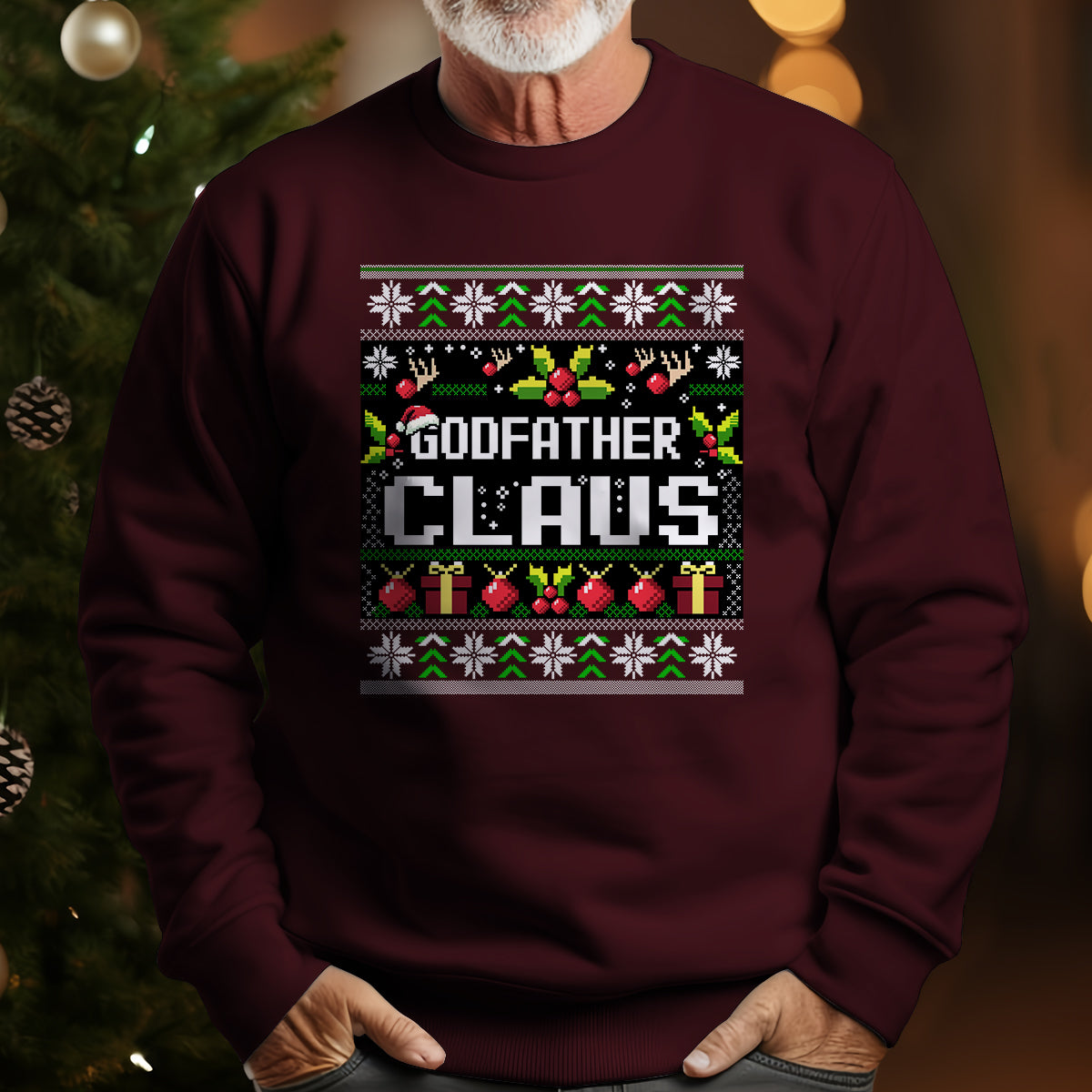God Father Claus Christmas   Ugly Sweatshirt   Christmas Gift For God Father 1699348421826.jpg