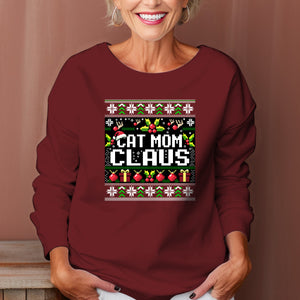 Cat Mom Claus Christmas   Ugly Sweatshirt   Christmas Gift For Cat Lovers 1699348640051.jpg