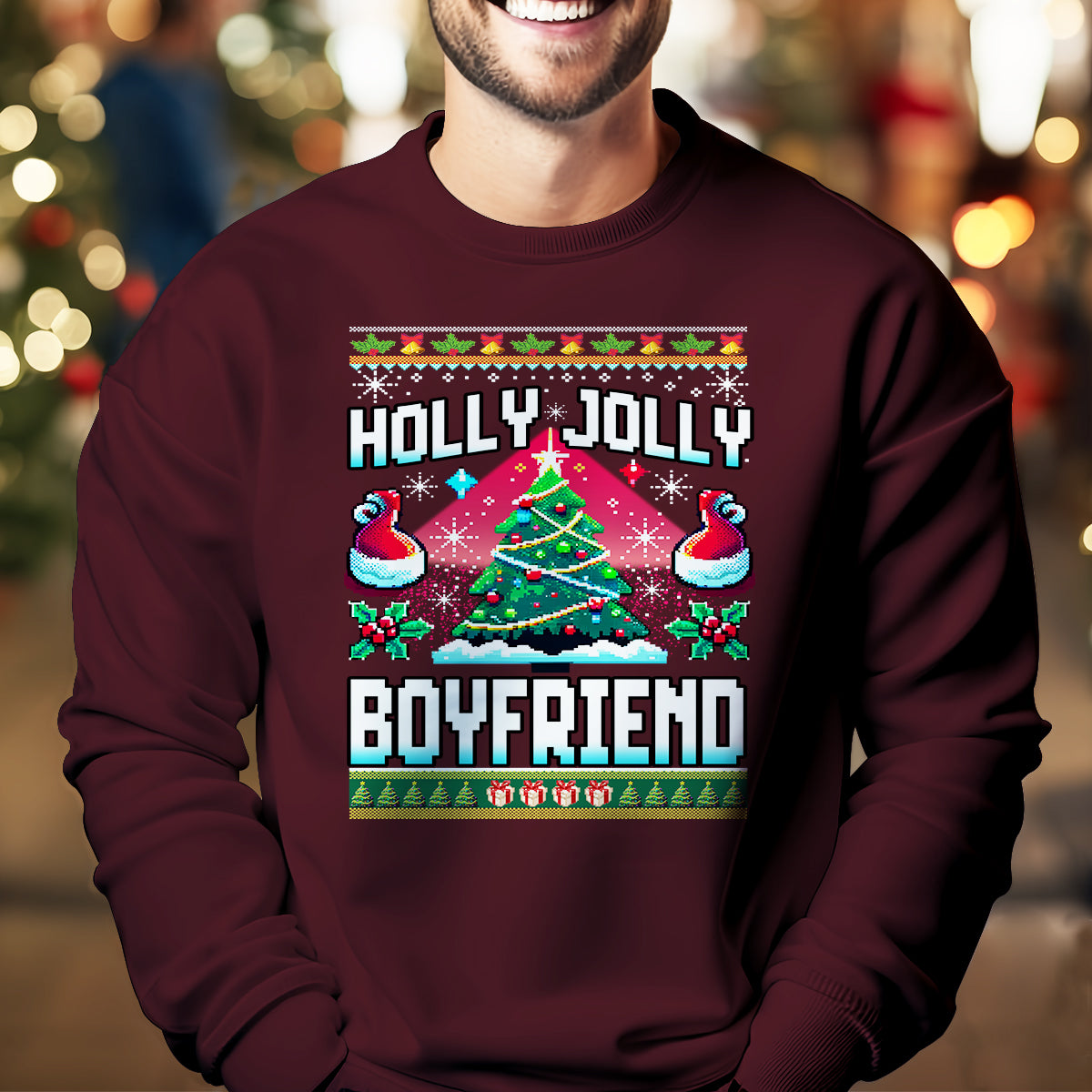 Holly Jolly Boyfriend   Ugly Sweatshirt   Christmas Gift For Boyfriend 1699517714202.jpg