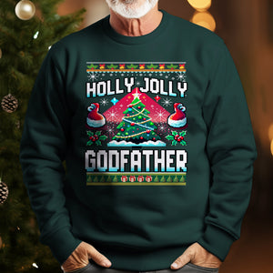 Holly Jolly Godfather - Ugly Sweatshirt - Christmas Gift For Godfather 1699519716775.jpg