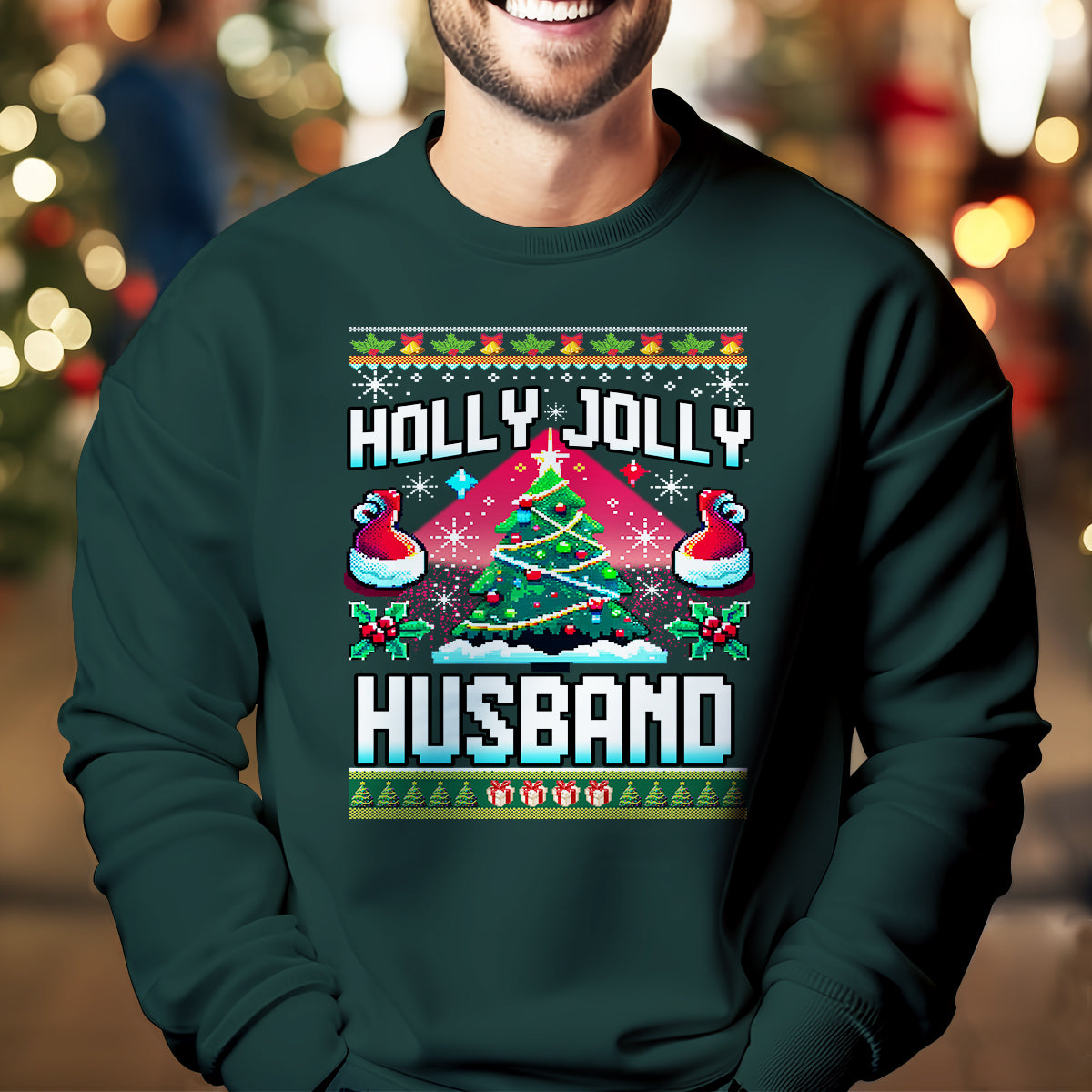 Holly Jolly Husband   Ugly Sweatshirt   Christmas Gift For Husband 1699520124515.jpg