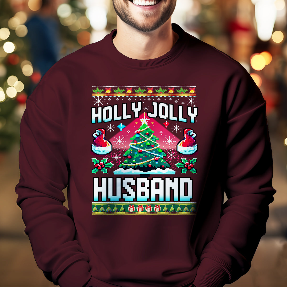 Holly Jolly Husband   Ugly Sweatshirt   Christmas Gift For Husband 1699520124549.jpg