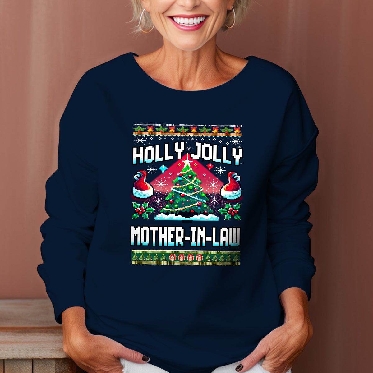 Holly Jolly Mother In Law   Ugly Sweatshirt   Christmas Gift For Mother In Law 1699521054080.jpg