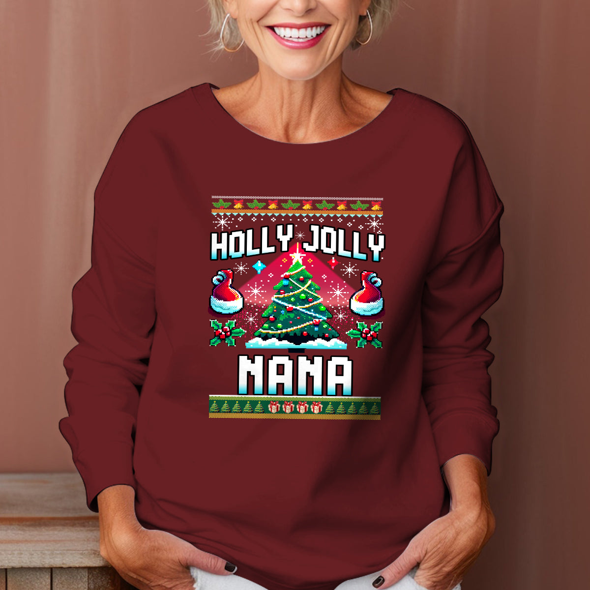 holly jolly nana   ugly sweatshirt   christmas gift for nana 1699521395288.jpg