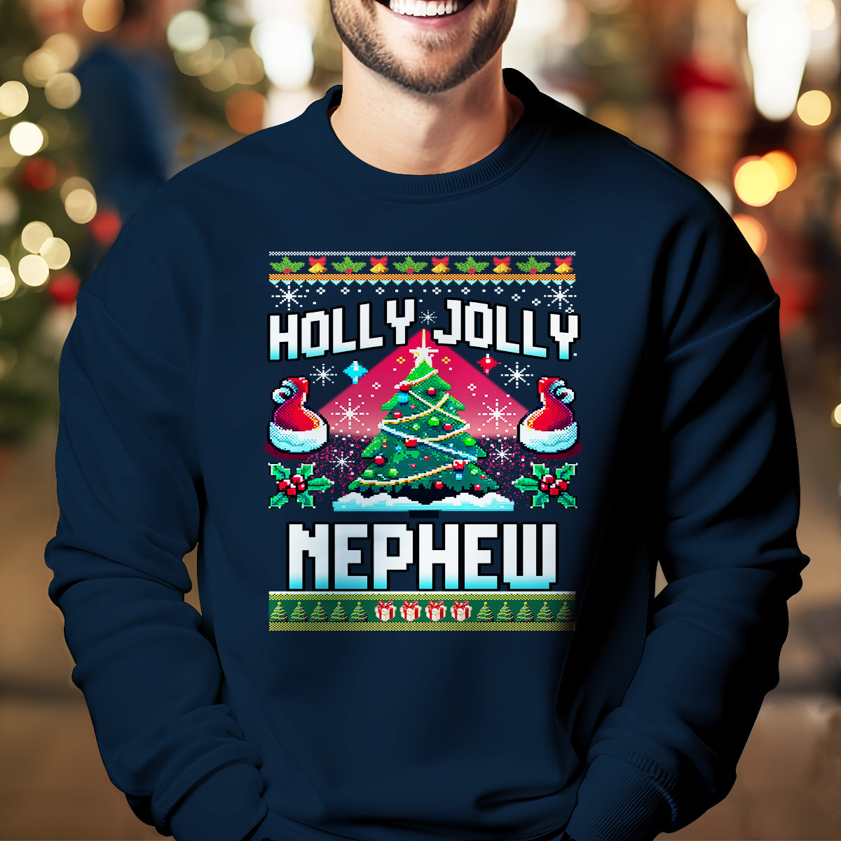 Holly Jolly Nephew   Ugly Sweatshirt   Christmas Gift For Nephew 1699521864399.jpg