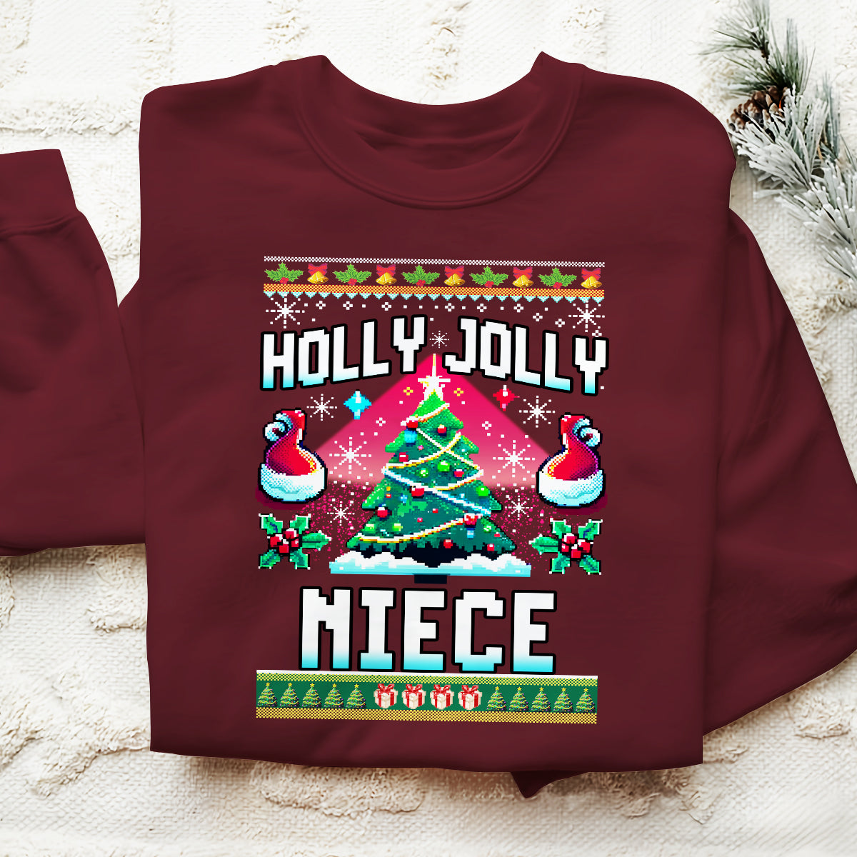Holly Jolly Niece   Ugly Sweatshirt   Christmas Gift For Niece 1699521945978.jpg