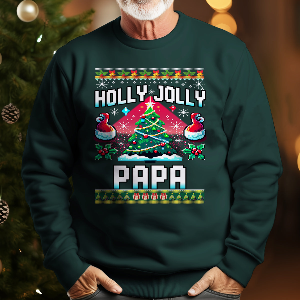 holly jolly papa   ugly sweatshirt   christmas gift for papa 1699522113659.jpg