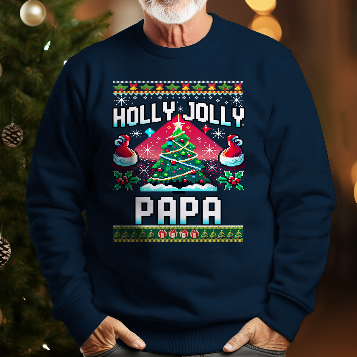 holly jolly papa   ugly sweatshirt   christmas gift for papa 1699522113759.jpg