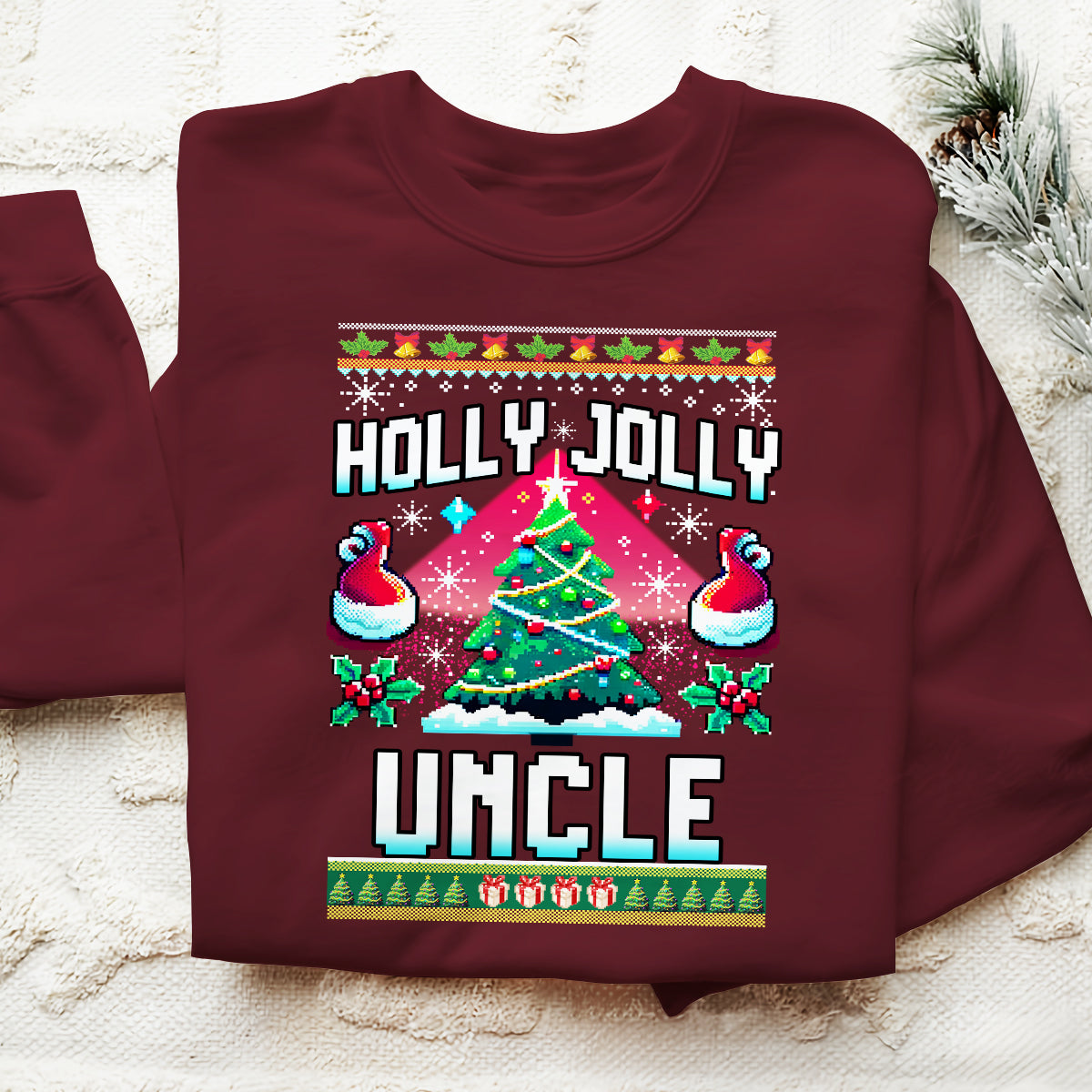 Holly Jolly Uncle   Ugly Sweatshirt   Christmas Gift For Uncle 1699522431898.jpg