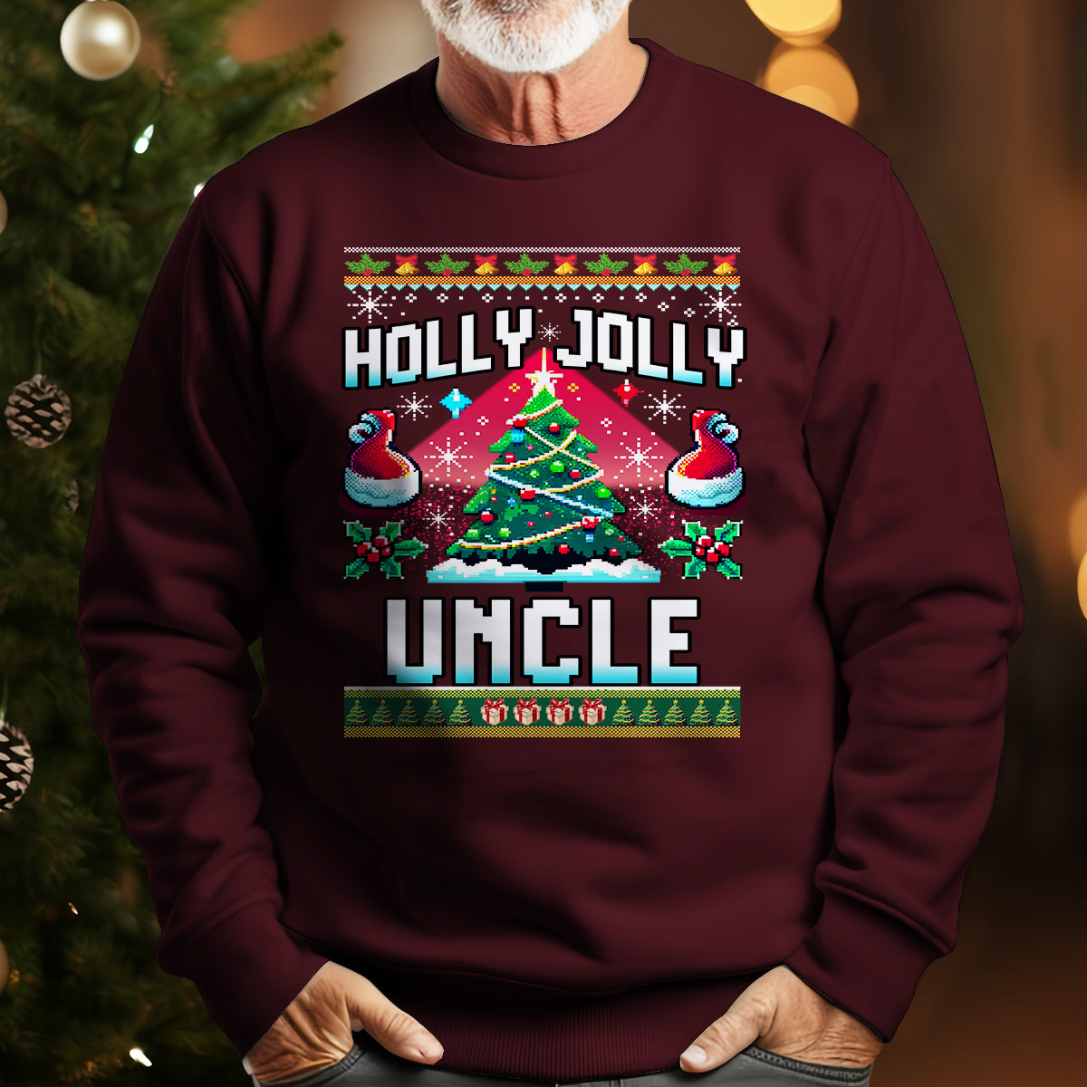 Holly Jolly Uncle   Ugly Sweatshirt   Christmas Gift For Uncle 1699522445401.jpg
