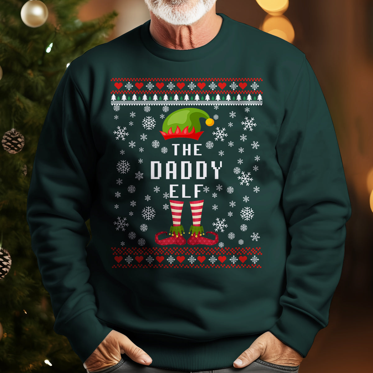 The Daddy Elf   Ugly Sweatshirt   Christmas Gift For Father 1699588731566.jpg