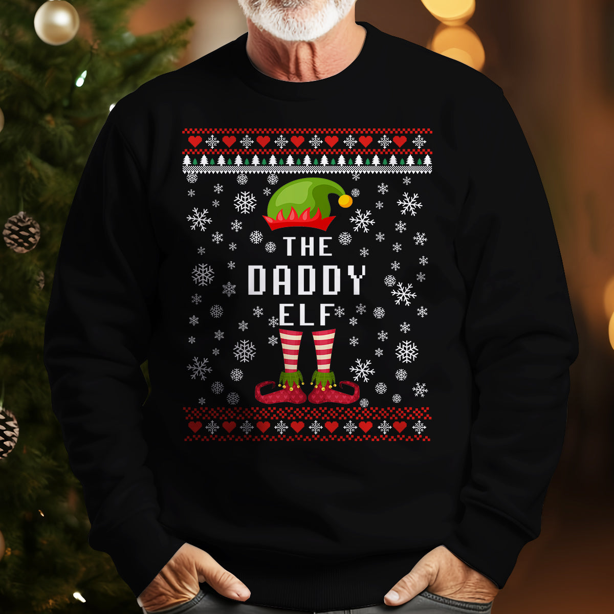 The Daddy Elf   Ugly Sweatshirt   Christmas Gift For Father 1699588731585.jpg