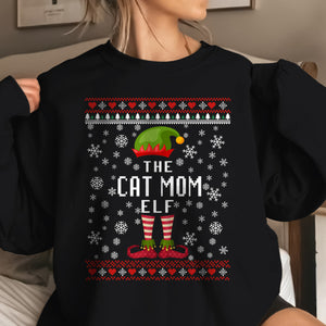 The Cat Mom Elf   Ugly Sweatshirt   Christmas Gift For Cat Lovers 1699590174545.jpg