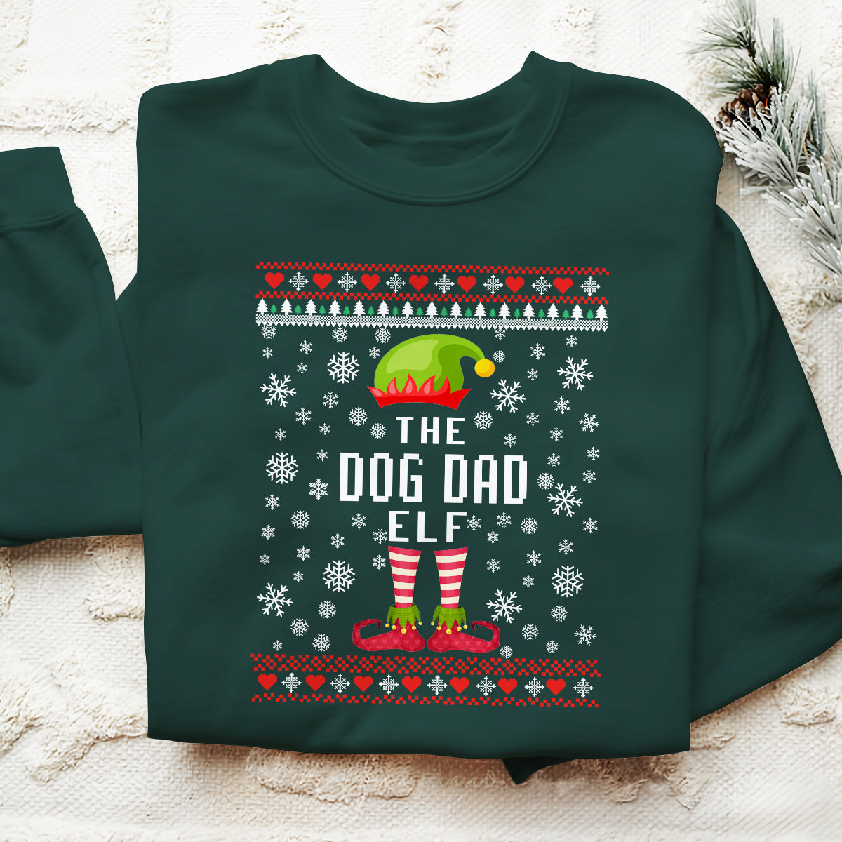 The Dog Dad Elf   Ugly Sweatshirt   Christmas Gift For Dog Lovers 1699590397187.jpg