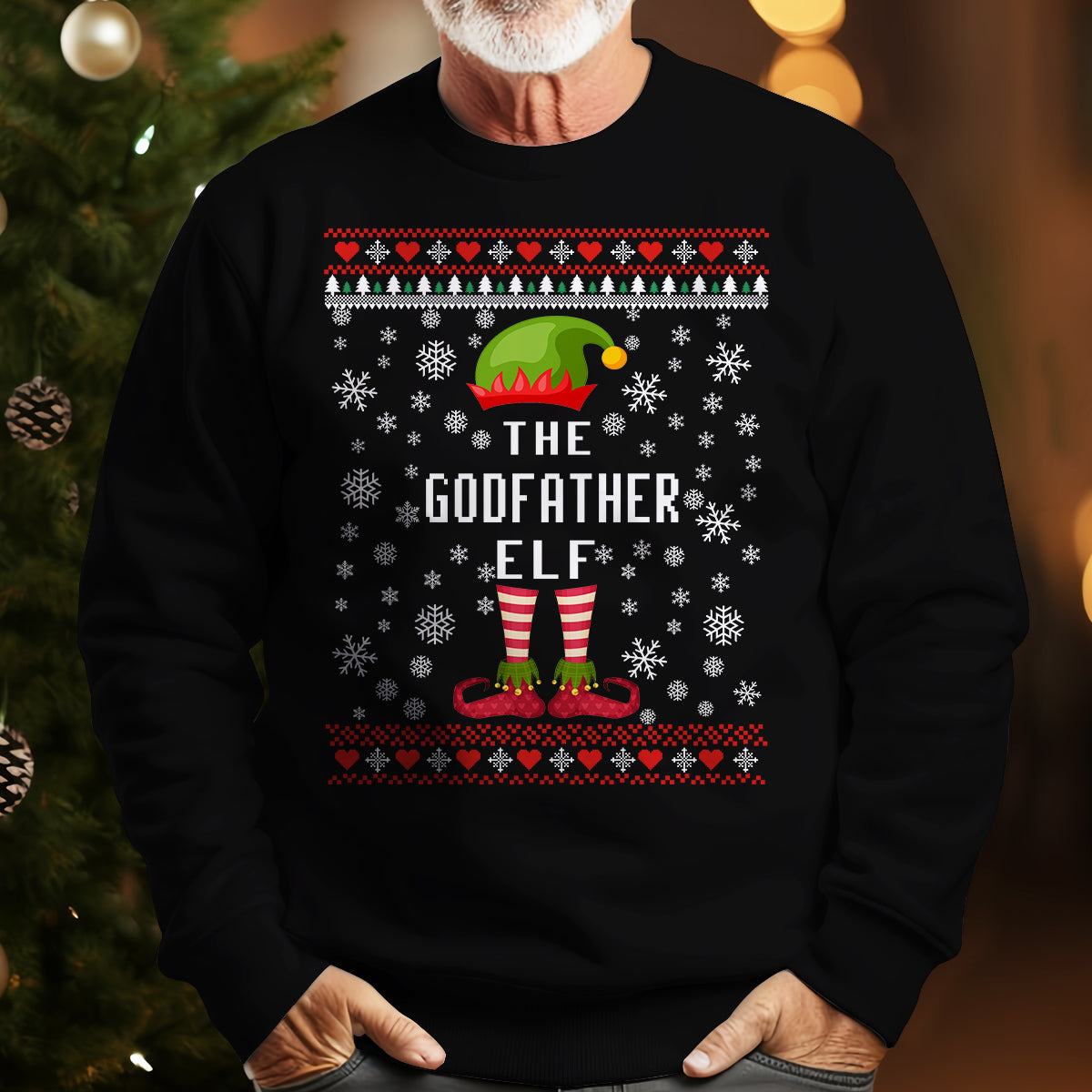 The Godfather Elf   Ugly Sweatshirt   Christmas Gift For Godfather 1699592373061.jpg