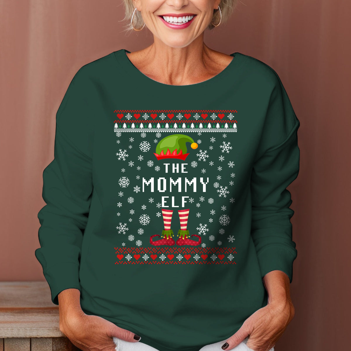 The Mommy Elf - Ugly Sweatshirt - Christmas Gift For Mother, Mommy 1699598591670.jpg