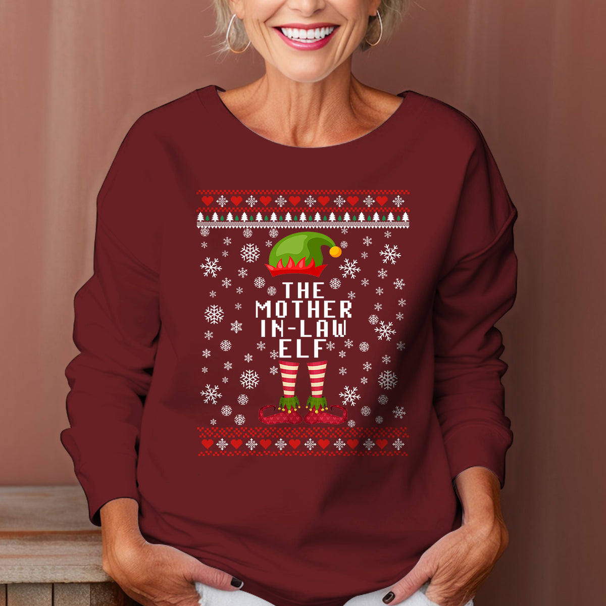 The Mother In Law Elf   Ugly Sweatshirt   Christmas Gift For Mother In Law 1699598979364.jpg