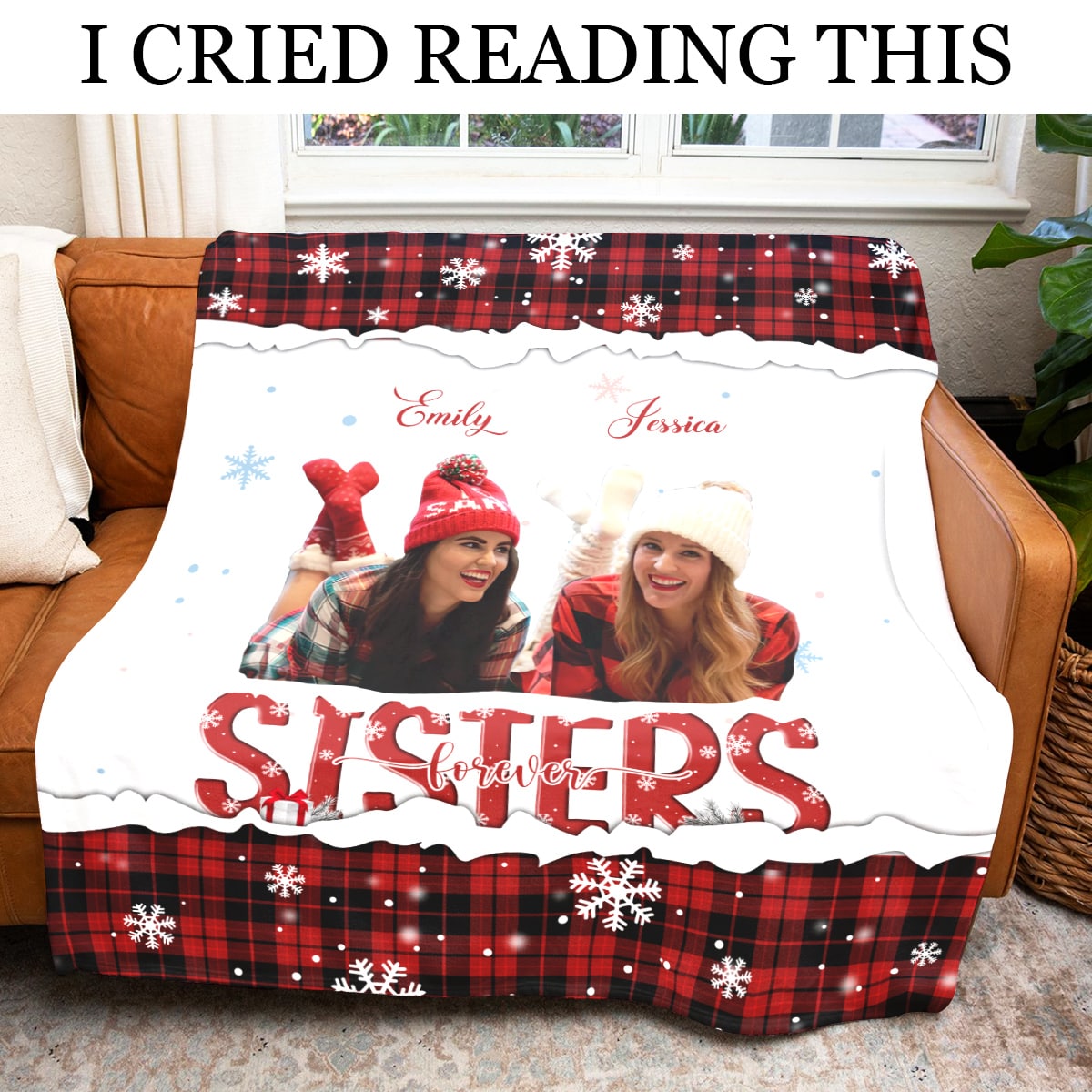 Sisters Forever White Red - Custom Blanket - Gift For Sister, Christmas 1699859638462.jpg