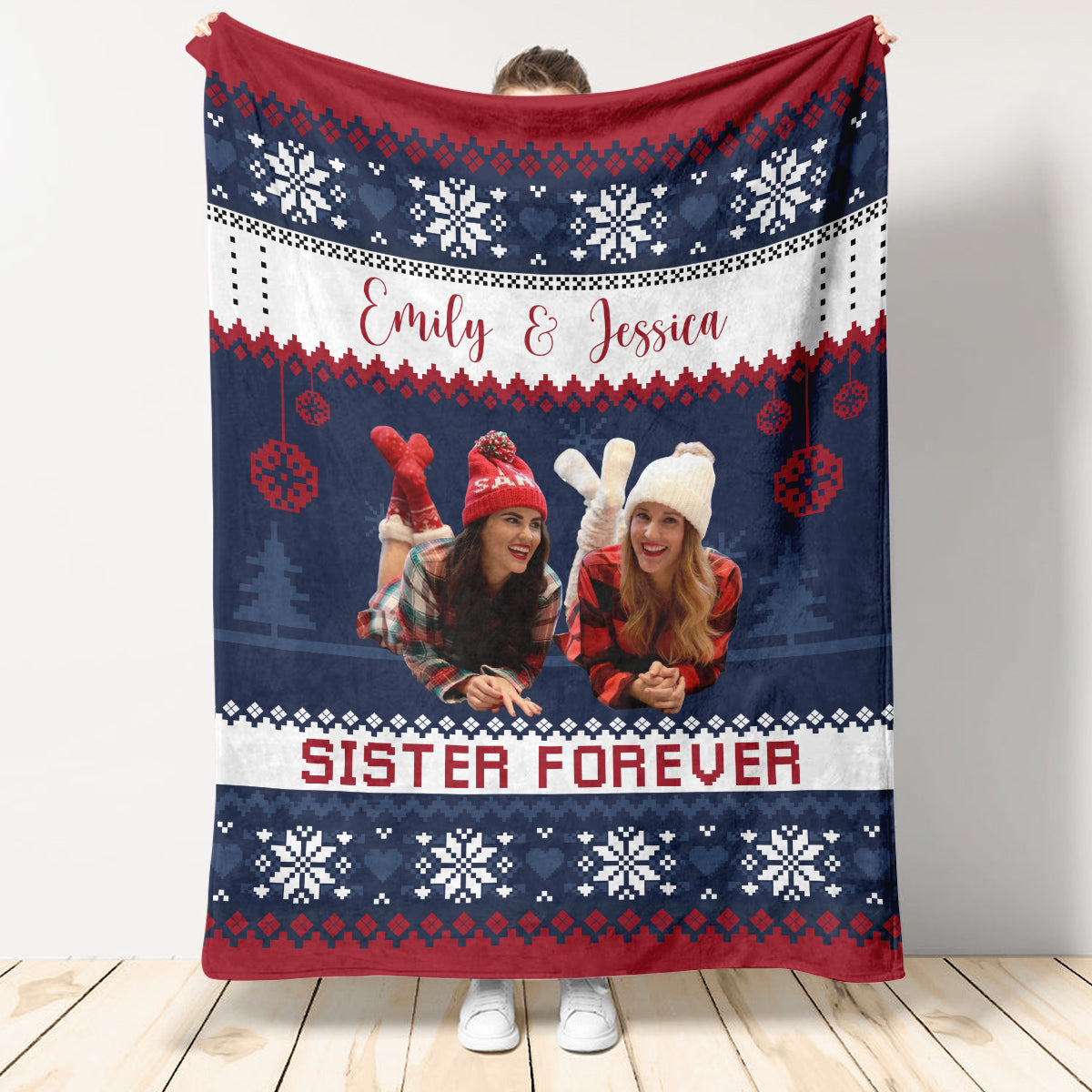 sisters forever red blue   custom blanket   gift for sister christmas 1699947849358.jpg