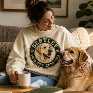 Custom Pet Portrait Collegiate Seal Sweatshirt - Personalized Sweatshirt 169b775d-6c75-4add-9066-2f65a73c2496.jpg