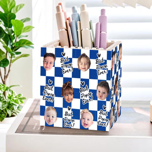 Personalized Baby Face Photo Building Block Pen Holder, Best Dad Ever Puzzle Block, New Dad Gift, Fathers Day Gift For Dad, Papa