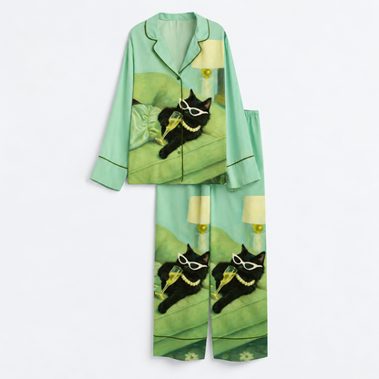 Cat Print Satin Pajama Set, Women's Sleepwear Lounge Pajamas, Gift For Hers 16a12959-67bf-414d-a0c3-51d3524e8111-Pijama-xanh-b-c-h-h-a-ti-t-m-o-1.png
