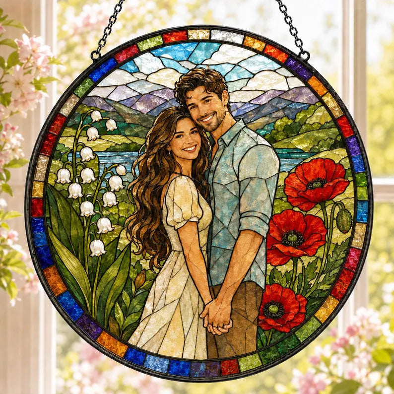 Custom Photo Suncatcher, Personalized Stained Glass Window Hanging, Couple Portrait Gift, Photo to Glass Art, Unique Picture Keepsake 16a7847d-ffe5-4805-8258-86dad2d45536-il_794xN.8080939131_hxpf.webp