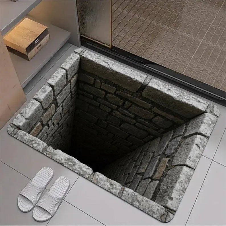 3D Illusion Stone Well Bath Mat, Funny Trap Door Floor Mat, Non Slip Bath Mat, Realistic Deep Pit Doormat, Unique Home Decor 16b54d1d-94b7-48af-af8a-804c73bd1da6-KK-4-.webp