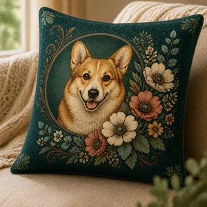 Art Nouveau Corgi Botanical Pillow - Pillow 16b9b7cd-6d2f-414c-8fa4-b6950d87999e.jpg
