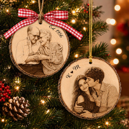 Personalized Couple Portrait from Photo Engraved Style Wooden Ornament, Custom Picture Ornament, Family Rustic Keepsake, Grandparents Gifts 16cbb2d4-45b1-4f9f-aa1e-300564e86c14-1.jpg