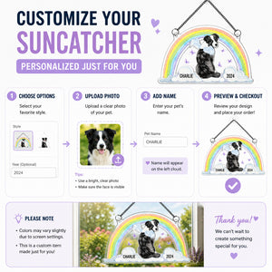 Rainbow Bridge Pet Memorial Suncatcher – Photo-to-Art with Name & Year - Personalized Suncatcher Ornament 16d1c849-0c64-4635-8640-b6801a11568d.jpg