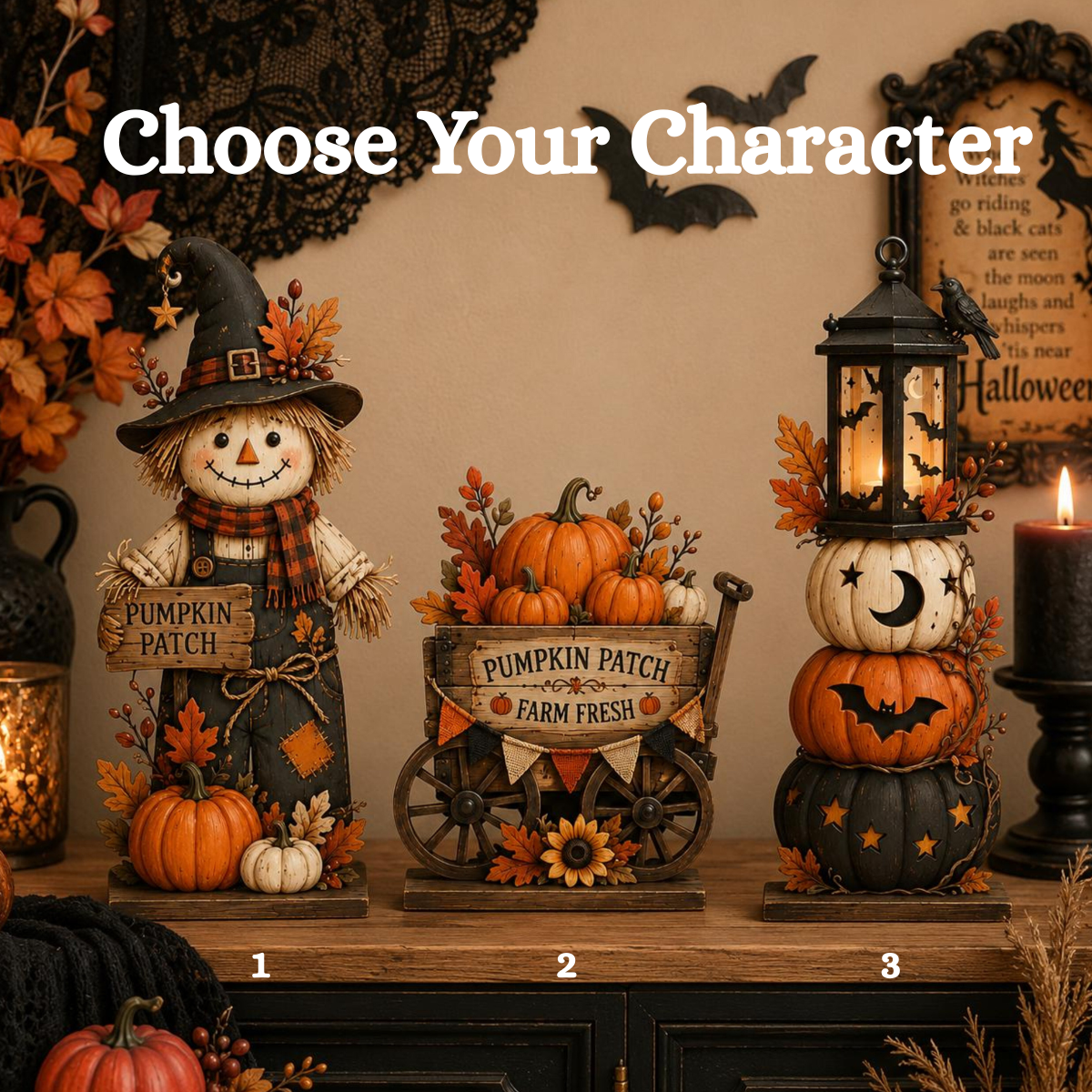 Halloween Wooden Block Decor, Rustic Pumpkin Patch Scarecrow, Farmhouse Fall Shelf Sitter, Spooky Lantern Tabletop Ornament, Gift Idea 16d6d40f-5aba-4c86-ba10-39ae4e507230-banner-character.png