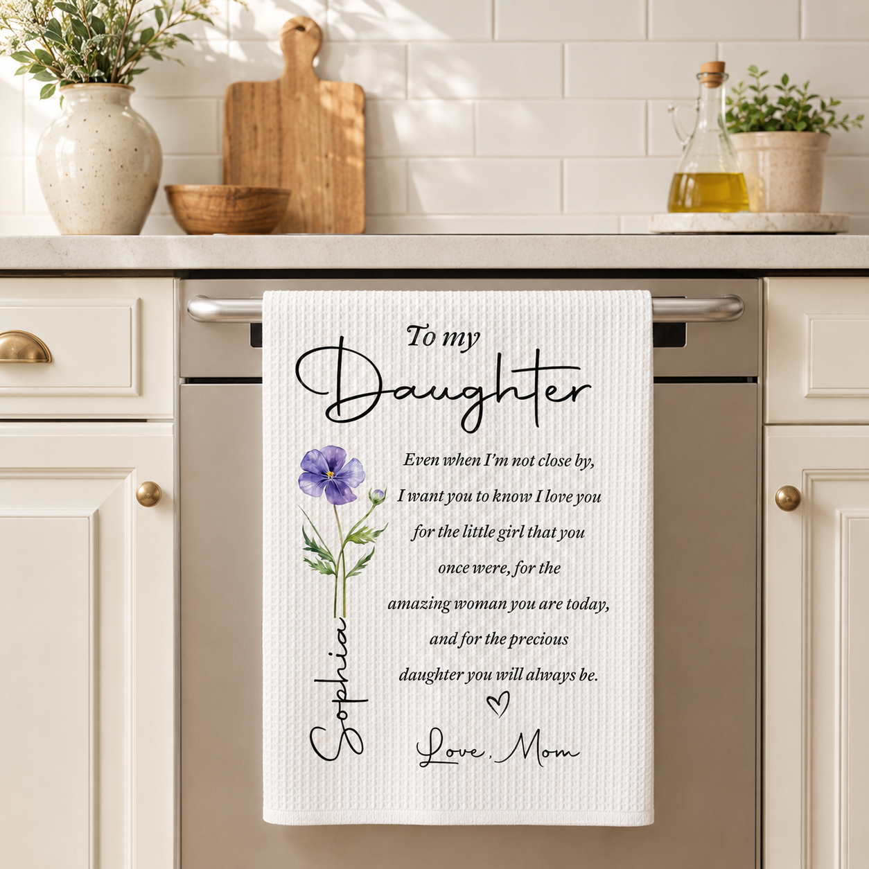 You Will Always Be My Precious Daughter - Personalized Kitchen Towel - Gift For Daughter 16d78530-cd2b-41d0-ab52-0d697776af05-banner-1.png