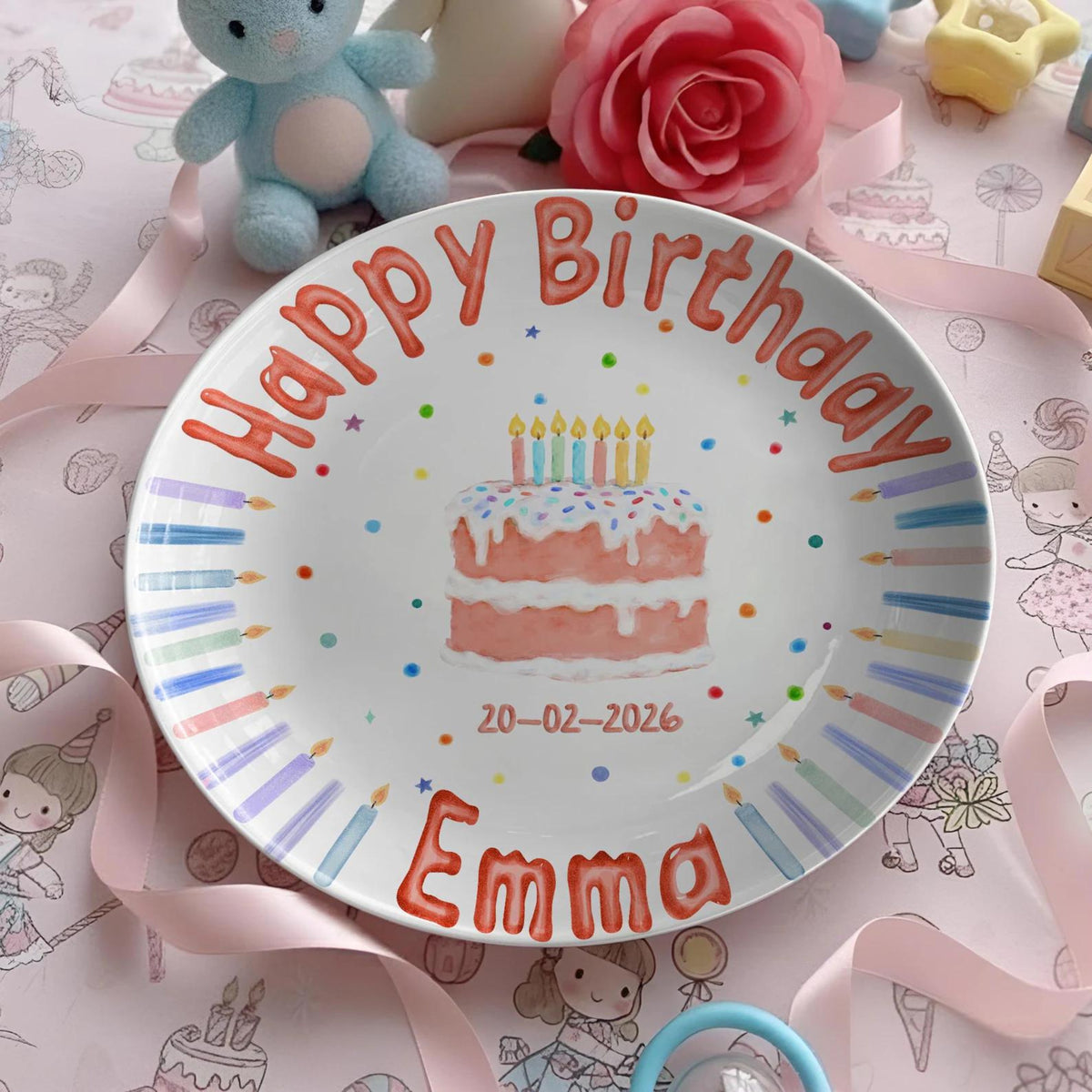 Personalized Birthday Plate Custom Name, Happy Birthday Ceramic Keepsake Gift, Kids Party Decor, Unique Birthday Gift for All Ages 16dd5214-168f-4236-9b60-8969a31ebc7c-10.jpg