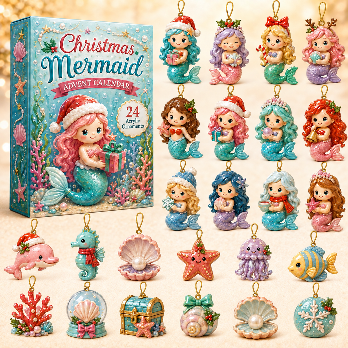 Christmas Mermaid Advent Calendar 2026 - 24-Day Festive Countdown, Acrylic Charms Blind Box - Gift For Mermaid Lovers 16df5747-8e0a-4671-880e-8f438ec34263-mermaid-box-charms.png