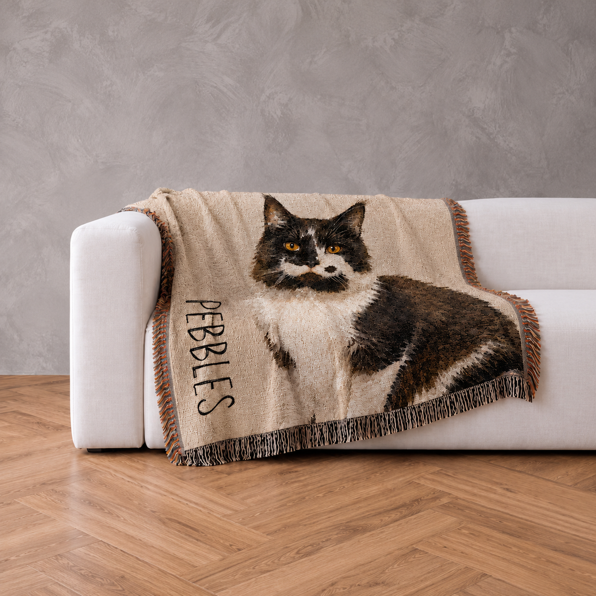 Custom Dog Portrait Woven Blanket, Personalized Pet Photo Tapestry Throw, Custom Dog Dad Gift, Pet Gift 16eea590-c983-4d83-a626-a53da8c2f7fe-Pebbles-tr-n-ch-n-d-t.png