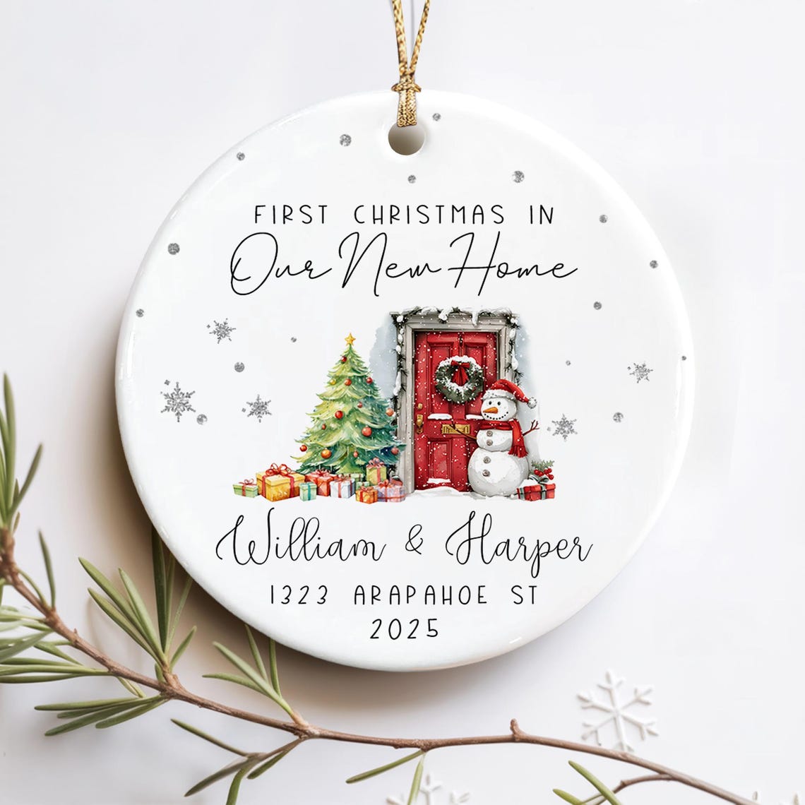 First Christmas In New Home Ornament, Custom Couple Name with Address Housewarming Keepsake 16f256ae-0973-495e-9dc9-424f4fdee648-9.jpg
