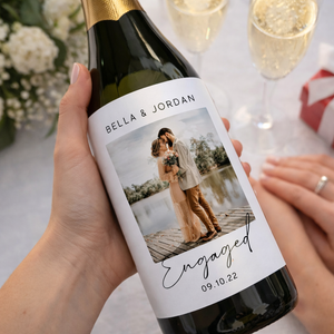 Custom Photo Wine Label/Personalized Engagement Wine Label/Engagement Gift/Wedding Wine Label/Proposal Gift/Gift for Couple/Anniversary Gift