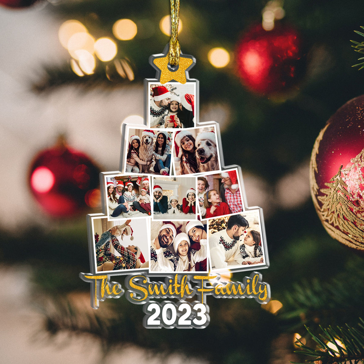 Photo Ornament - Photo upload Family - Christmas Gift - Photo Family Tree Christmas - Custom Photo Ornament - Trendy Xmas 2024