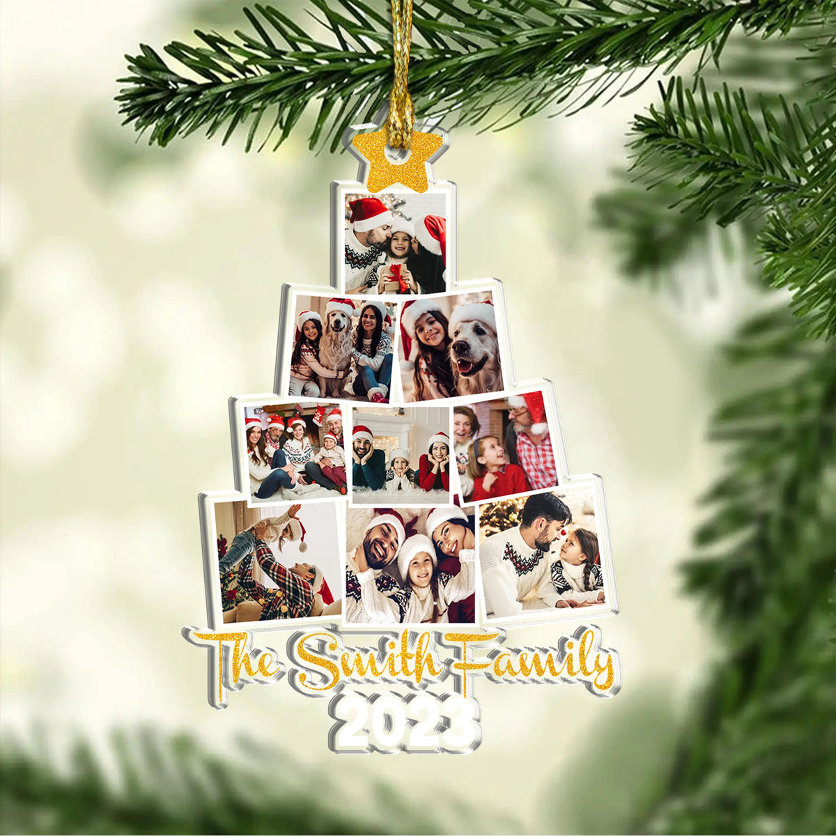 Photo Ornament - Photo upload Family - Christmas Gift - Photo Family Tree Christmas - Custom Photo Ornament - Trendy Xmas 2024