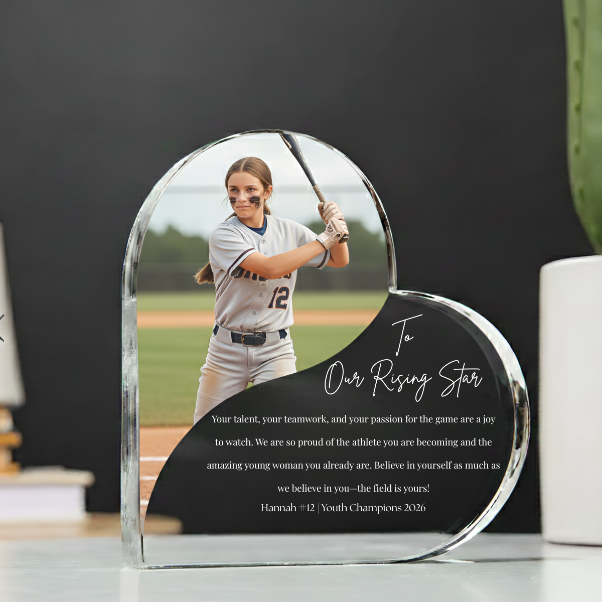 To Our Rising Star The Field Is Yours - Personalized Heart Shaped Acrylic Plaque - Gift For Lawyer