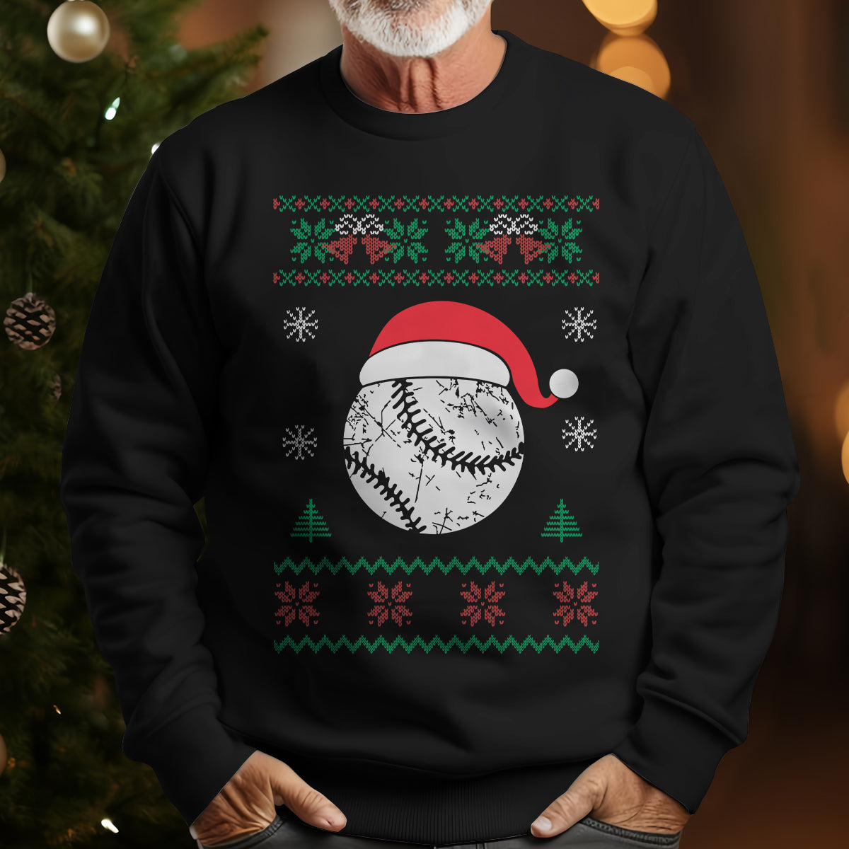 Baseball Santa Hat   Ugly Sweatshirt   Christmas Gift For Baseball Lover 1700037390464.jpg