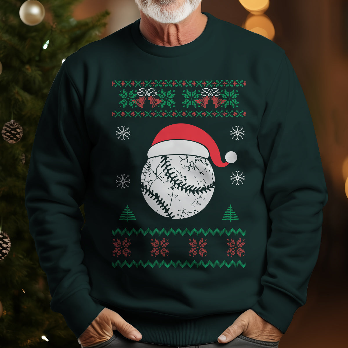 Baseball Santa Hat   Ugly Sweatshirt   Christmas Gift For Baseball Lover 1700037390502.jpg