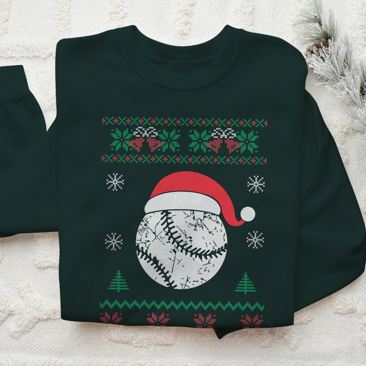 Baseball Santa Hat   Ugly Sweatshirt   Christmas Gift For Baseball Lover 1700037390523.jpg