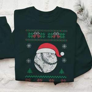 Baseball Santa Hat   Ugly Sweatshirt   Christmas Gift For Baseball Lover 1700037390523.jpg